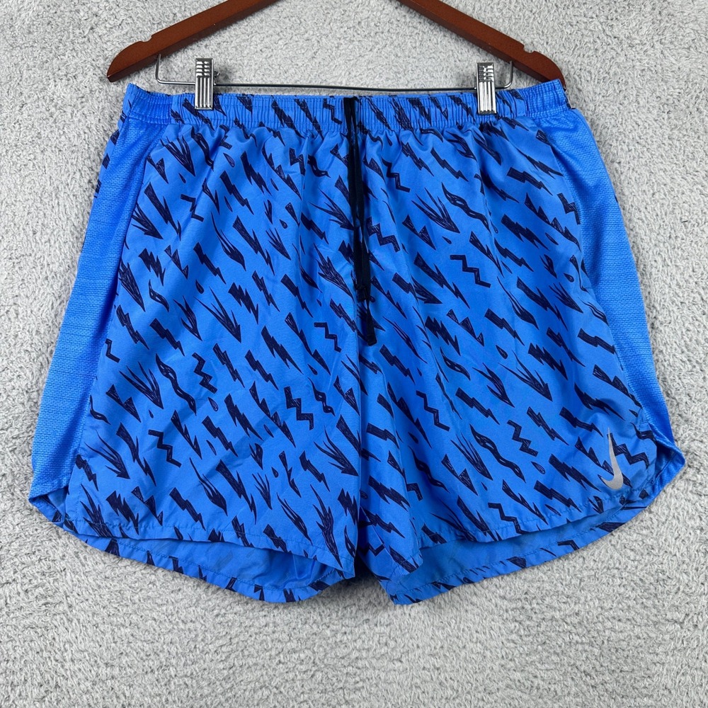 Nike Dri-Fit Running Shorts Mens‎ XL Blue Lightning Bolt Athletic CJ5358-402